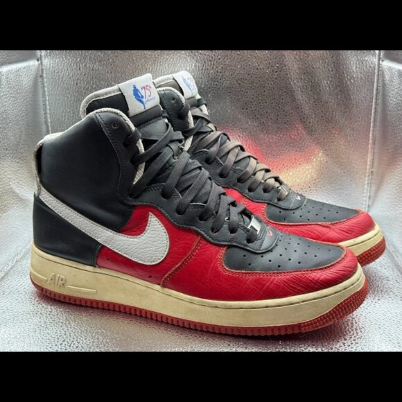 Size10 Nike NBA Air Force 1 Mens High Top 75th Anniversary Trail Blazers Sneaker - Picture 1 of 9